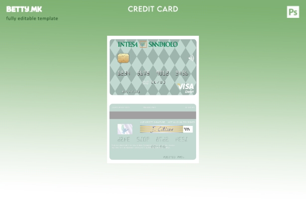 Модерен стил Италијански шаблон за виза дебитна картичка Intesa Sanpaolo